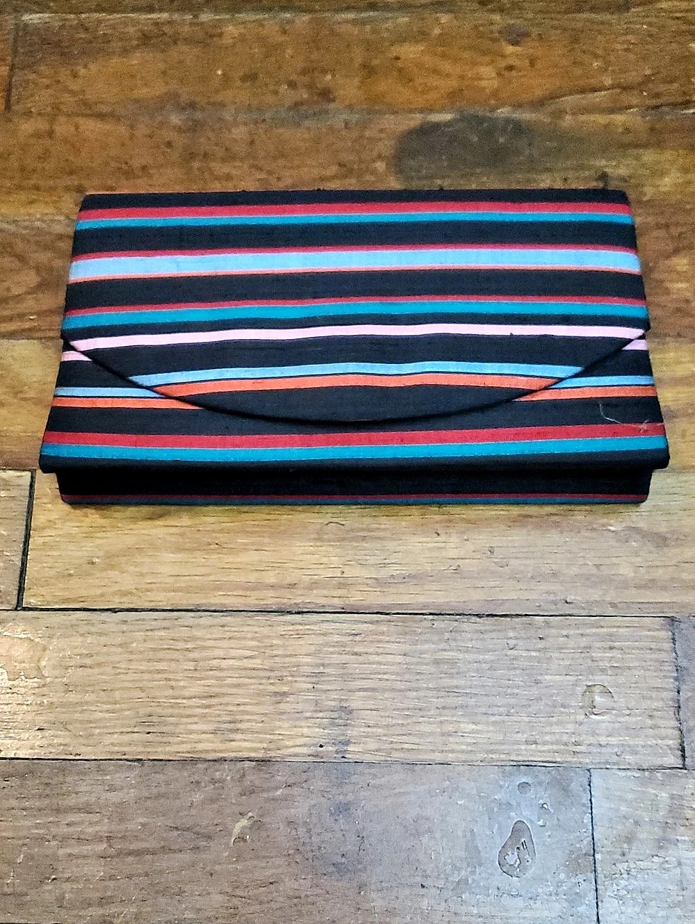 Clutch Striped in Blue & Red